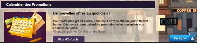 Visit Mr James Casino promotions calendar and discover new daily bonus offers 